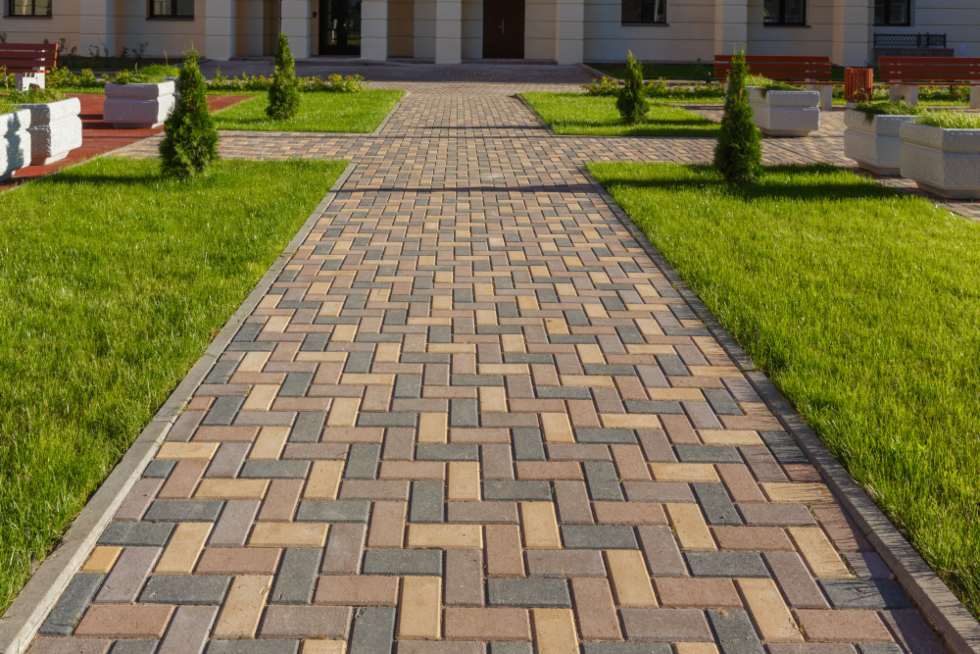 Colorful Cobblestone Road Pavement